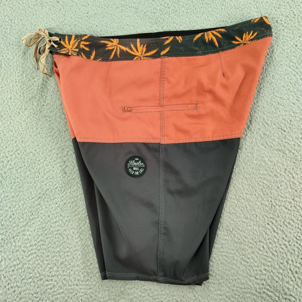 Howler Bros Shorts Mens 38 Multicolor Colorblock Palm Boardshorts Surf Tropical